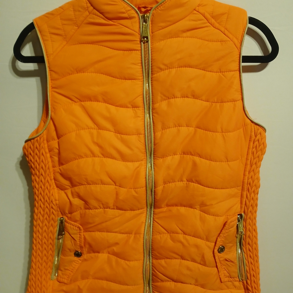Vibrant Orange HanTon Small Women's Quilted Vest
